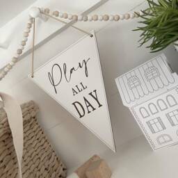 Play All Day Children's Wall Hanging Playroom/Nursery Kids Room Decor Pad341 - thumbnail 2
