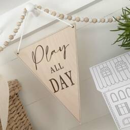 Play All Day Children's Wall Hanging Playroom/Nursery Kids Room Decor Pad341 - thumbnail 3