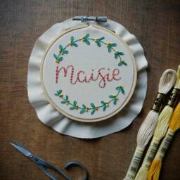 Personalized Custom Name Embroidery Hoop Art ?? Nursery Wall Home Decor Hand Embroidered Loftfullofgoodies - thumbnail 2