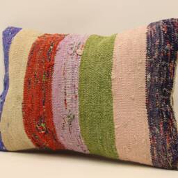 14x20 Turkish Lumbar Kilim Pillow - 35x50 cm Bohoturkish Kilim Pillowcover Chair Small Oblong Cushion Cover Tribal Pillow 4Bef-295 - thumbnail 3