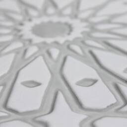 Moroccan Style Wall Hanging Handmade Ceramic Art, Grey & White - 30cm/11.8 - thumbnail 3