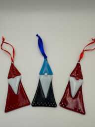 Fused Glass Hanging Contemporary Santa Tree Decoration - thumbnail 1