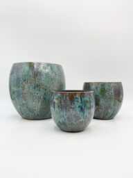 Handmade Turquoise Glazed Ceramic Plant Pot Multiple Sizes - thumbnail 1
