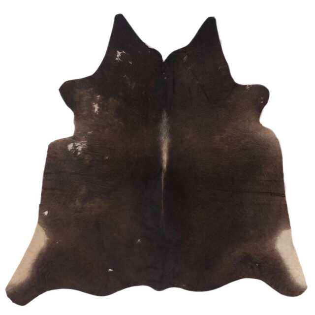 Dark Brown Small Cowhide Rug - Genuine Hair-On Leather Skin For Elegant Home Decor - 41x47 Inches - image 1