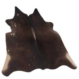 Dark Brown Small Cowhide Rug - Genuine Hair-On Leather Skin For Elegant Home Decor - 41x47 Inches - thumbnail 4