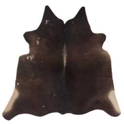 Dark Brown Small Cowhide Rug - Genuine Hair-On Leather Skin For Elegant Home Decor - 41x47 Inches - thumbnail 1