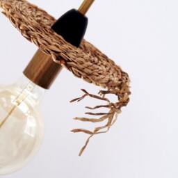 Fany - Rustic Woven Pendant Lamp Farmhouse One-Light Ceiling Lighting - thumbnail 2