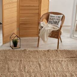 "Handwoven Wool Area Rug Scandinavian Accent Rug - 82""x82" - thumbnail 2