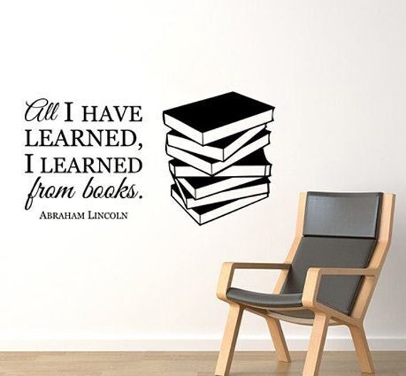 All I Have Learned Abraham Lincoln Quote Wall Decal Vinyl Sticker Reading Books Education Inspirational Print Art School Classroom Decor 1Ln - image 1