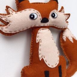 Fox Soft Toy, Felt Fabric Stuffed Animal, Baby Girl Boy Nursery Gift, Plush Shower, Xmas Gift Idea, Christmas - thumbnail 4