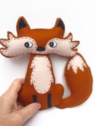 Fox Soft Toy, Felt Fabric Stuffed Animal, Baby Girl Boy Nursery Gift, Plush Shower, Xmas Gift Idea, Christmas - thumbnail 1