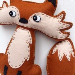 Fox Soft Toy, Felt Fabric Stuffed Animal, Baby Girl Boy Nursery Gift, Plush Shower, Xmas Gift Idea, Christmas - thumbnail 3