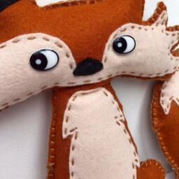 Fox Soft Toy, Felt Fabric Stuffed Animal, Baby Girl Boy Nursery Gift, Plush Shower, Xmas Gift Idea, Christmas - thumbnail 2