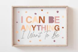 Girls Nursery Prints, Bedroom Motivational Quotes, Wall Art, Boho Kids Room, Affirmation Print - thumbnail 1