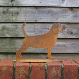 Rusty Metal Beagle Garden Ornament, Dog Memorial Gift