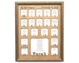 Newborn-18 School Years Picture Frame Personalized With Name 11x14 Numbers 1 To 18 Honey Oak Birth Thru 12Th Grade - Back - thumbnail 1