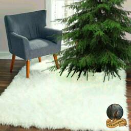 Shaggy Faux Fur Rug - Bright White Plush Area Carpet, Custom Size - thumbnail 2
