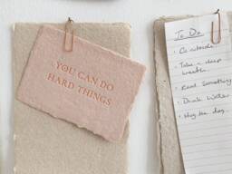 You Can Do Hard Things Mini Print - Letterpress On Botanical Dyed Handmade Paper - thumbnail 1