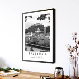 Salzburg Wall Art - Austria Print Digital Download Decor Black & White - thumbnail 2