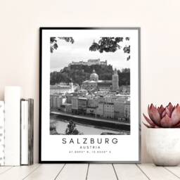 Salzburg Wall Art - Austria Print Digital Download Decor Black & White - thumbnail 3