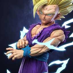 Lightning Of Silent Rage - Anime Power Up Character Energy Blast Gohan Ssj2 Resin Figure 16K - thumbnail 4