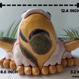 Handmade Ceramic Frog Sculpture, Unique Animal Figurine, Home Decor - thumbnail 3