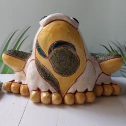 Handmade Ceramic Frog Sculpture, Unique Animal Figurine, Home Decor - thumbnail 2