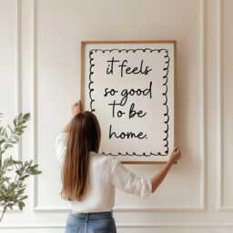 It Feels So Good To Be Home Print Minimalist Quote Wall Art - thumbnail 2