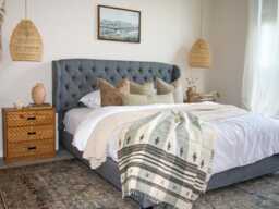 White Striped Indian Wool Throw Blanket, Handwoven Sofa Coverlet With Airy Bedroom Layer - Magnolia - thumbnail 1