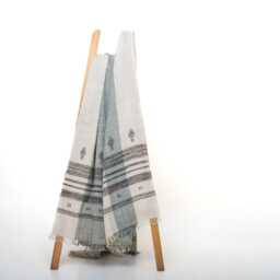 White Striped Indian Wool Throw Blanket, Handwoven Sofa Coverlet With Airy Bedroom Layer - Magnolia - thumbnail 2