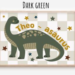 Personalised Dinosaur Wall Art. Name-Asaurus Print. The Perfect Print For A Dino Themed Nursery, Bedroom Or Playroom. - Print Only, Unframed - thumbnail 2