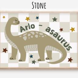 Personalised Dinosaur Wall Art. Name-Asaurus Print. The Perfect Print For A Dino Themed Nursery, Bedroom Or Playroom. - Print Only, Unframed - thumbnail 3