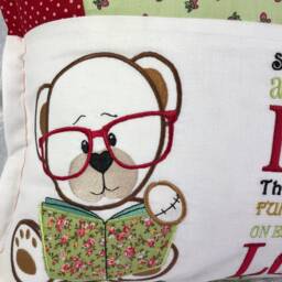 Teddy Book Cushion, Pocket Pillow With Free Personalised Bookmark - thumbnail 3