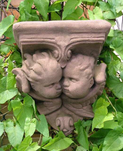 Set Of 2 Angel Putti Console Base Art Sandstone Antique Look T 03