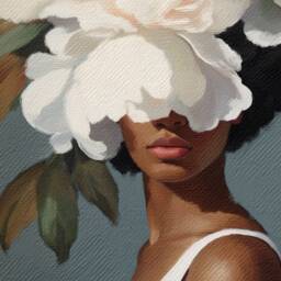 Black Woman Floral Art Print African American Wall Decor - thumbnail 2