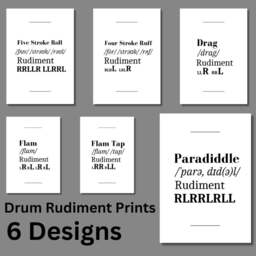 Drummer Wall Art Drums Print Drum A4 Gift For Drummer Rudiment Prints - thumbnail 2