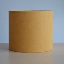 Round Mustard Yellow Linen Lampshade, Fabric Table Lamp, Pendant Light, Light Fixture, Lampshade - thumbnail 3