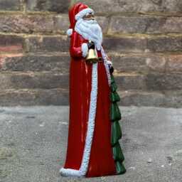 Red Santa Claus Statue Concrete Father Christmas Sculpture Outdoor Festive Ornament Winter Garden Figurine Cement Holiday Decor Xmas Gift - thumbnail 3