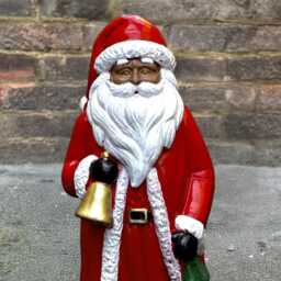 Red Santa Claus Statue Concrete Father Christmas Sculpture Outdoor Festive Ornament Winter Garden Figurine Cement Holiday Decor Xmas Gift - thumbnail 4