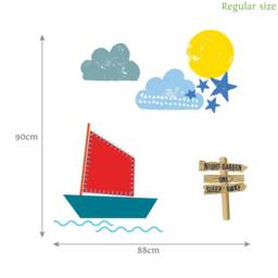 In The Night Garden Boat Scene Iggle Piggle Wall Sticker, Sticker Pack - thumbnail 3