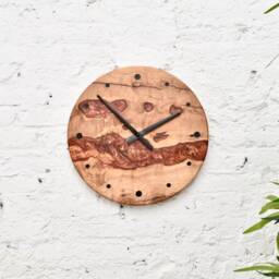 Epoxy & Wood Wall Clock, Wood Resin Wood, Resin, Handmade, Loft Style, Modern Home Decor, Resin Bedroom Decor - thumbnail 2