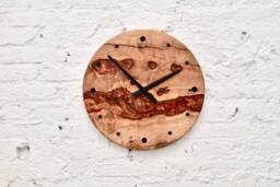 Epoxy & Wood Wall Clock, Wood Resin Wood, Resin, Handmade, Loft Style, Modern Home Decor, Resin Bedroom Decor - thumbnail 1