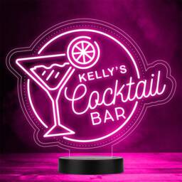 Martini Glass Round Cocktail Home Bar Man Cave Gift Colour Change Night Light - thumbnail 1