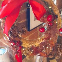 Danish Rustic, Scandinavian Highly Fragrant Led Light Lite Christmas Door Wreath, .internal Use Only - thumbnail 3