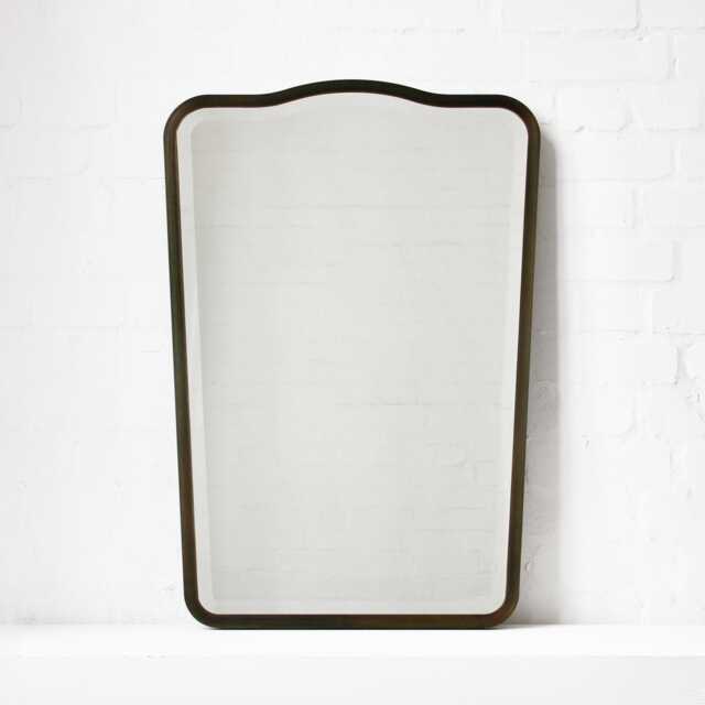 Art Deco Inspired Bevelled Mirror With Bronze Patina Frame - Vintage N.4 - image 1