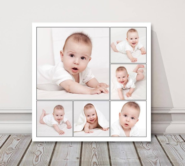6 Photo Canvas Collage - Custom Favourite Memories Print Personalised Picture Gift Family, Pet, Holiday Wall Art - image 1