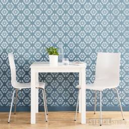 Amberley Tile Repeat Pattern Reusable Stencil. Create Faux Effect On Floors & Walls - Wall Stencils For Home Decor 10744 - thumbnail 1