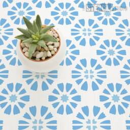 Amberley Tile Repeat Pattern Reusable Stencil. Create Faux Effect On Floors & Walls - Wall Stencils For Home Decor 10744 - thumbnail 2