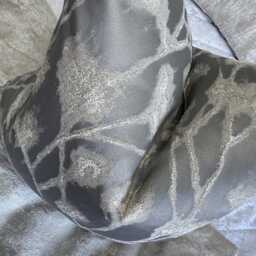 Grey Floral Pillow Cover, Modern Bespoke Cushion Case , Euro Sham, Silver Gold Shimmer, Ashley Wilde Fabric Altamira - thumbnail 3