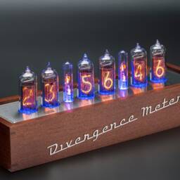 Nixie Tube Clock In-14 Vintage Wooden Case - Temp Sensor Gps [Rg8, Usb, Musical] Boyfriend, Husband, Vintage, Glowing Clock, Gift, Steampunk - thumbnail 2